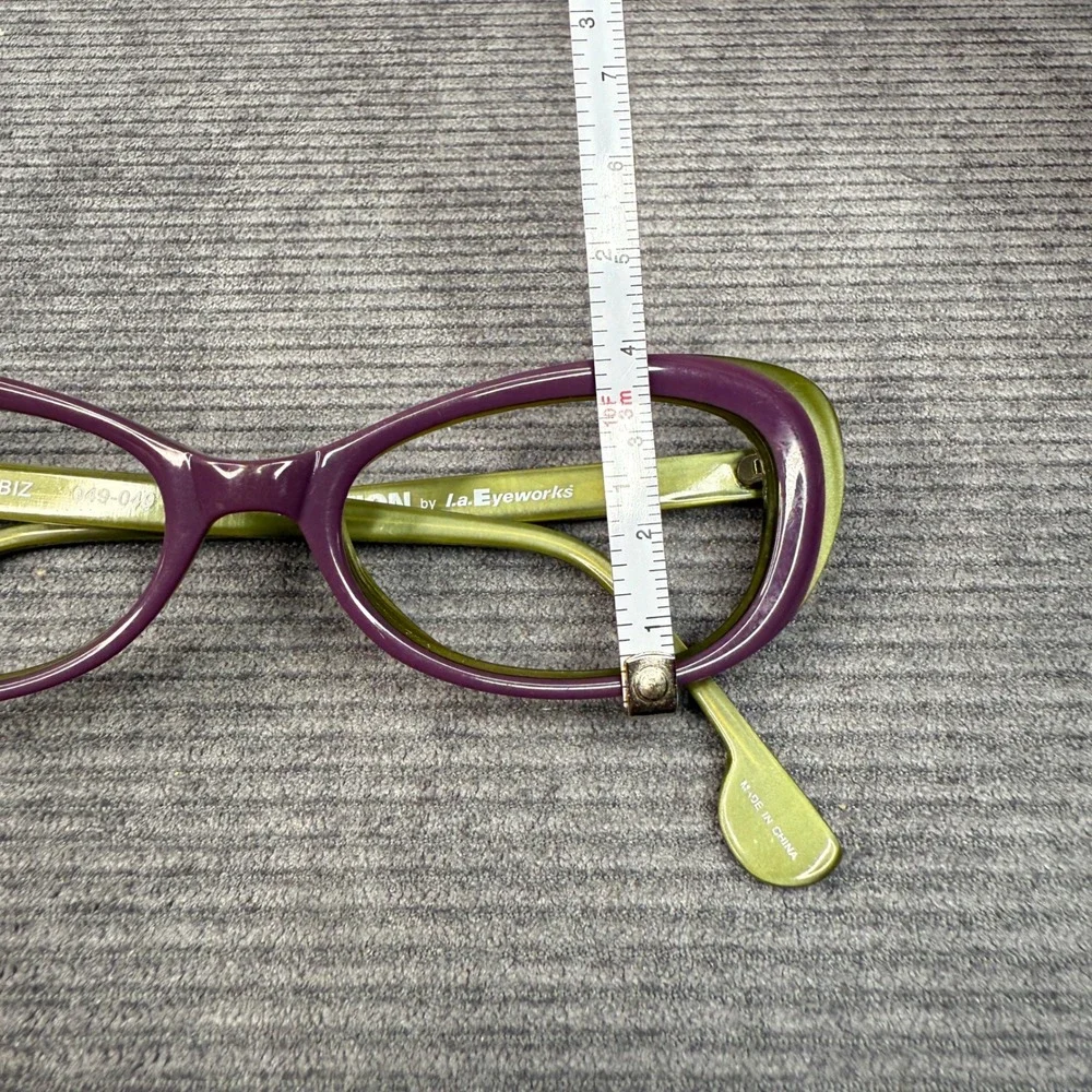 Fiction by l.a.Eyeworks Biz 049-049 Cat Eye Y2k Glasses Frames Green Purple 0907